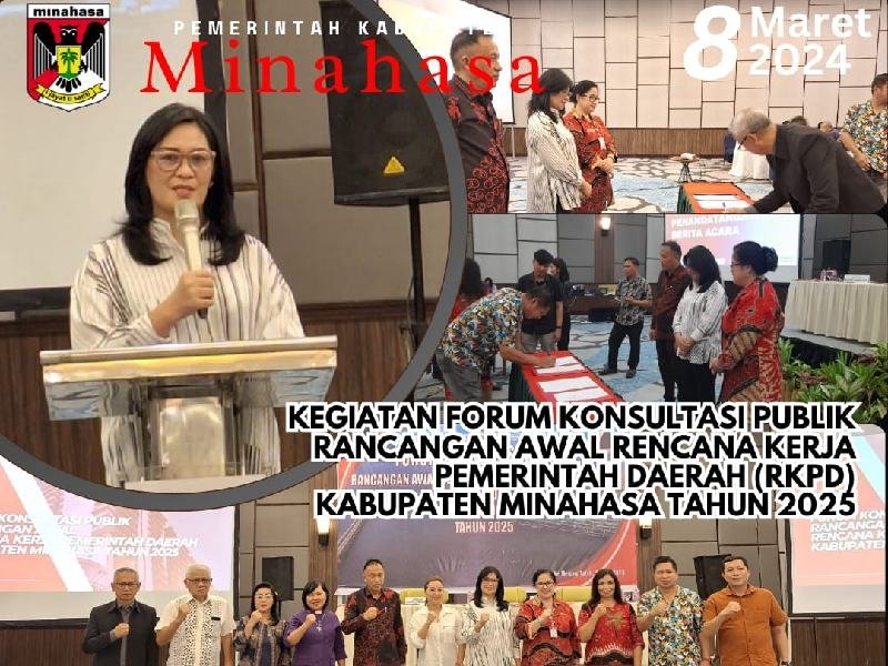 Sekda Watania Buka Kegiatan Forum Konsultasi Publik RKPD Pemerintah Kabupaten Minahasa