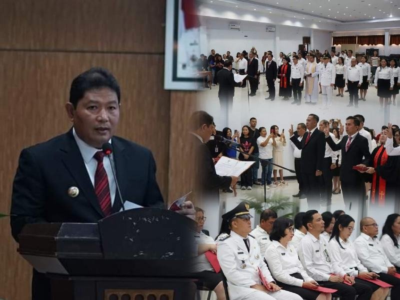 Penjabat Bupati, Jemmy Kumendong Lantik Sejumlah Pejabat di Linkungan Pemerintah Kabupaten Minahasa