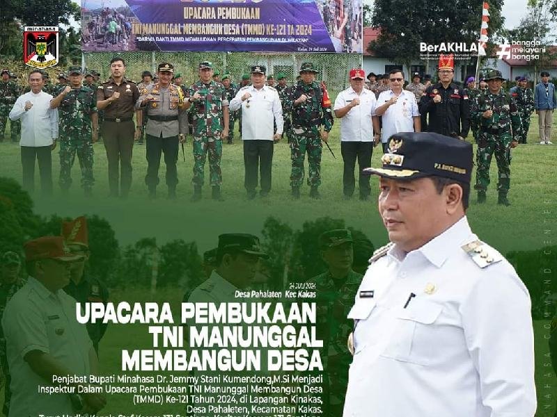 Pj. Bupati Minahasa Jemmy Kumendong Irup Pada Pembukaan TMMD ke-121 TA. 2024