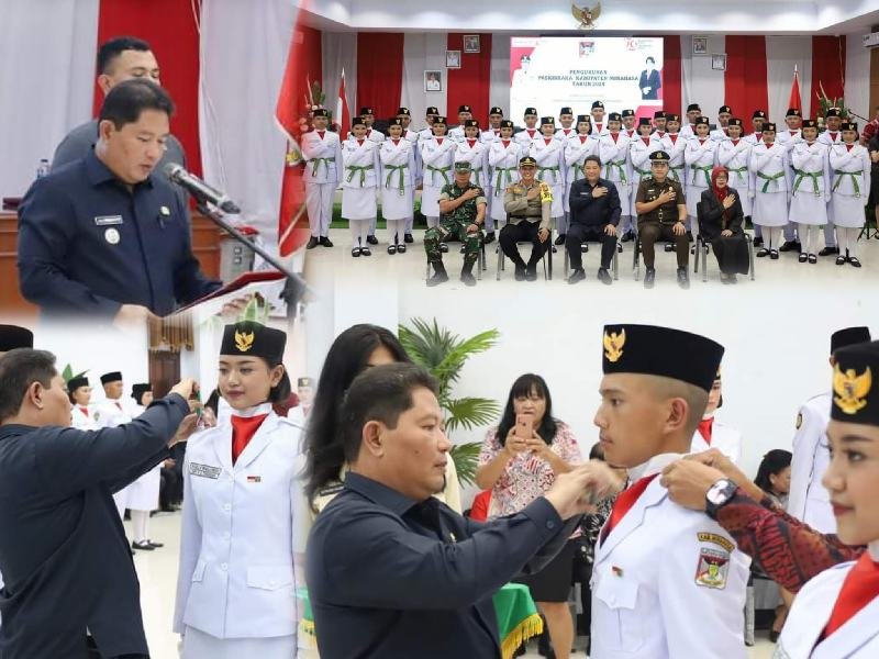 Pj. Bupati Minahasa Kukuhkan Anggota Paskibraka HUT ke-79 Kemerdekaan RI