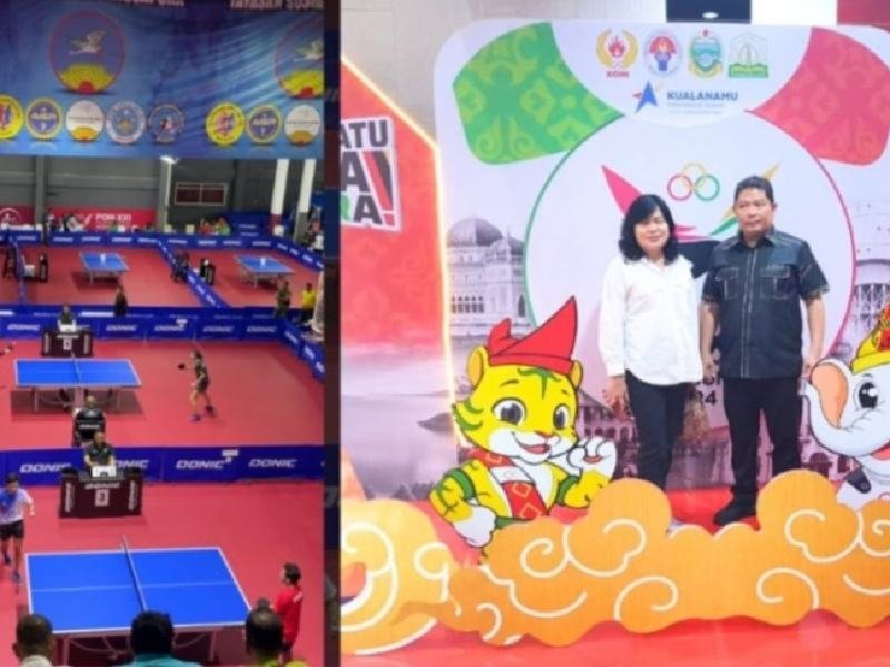 Pj. Bupati Minahasa Jemmy Kumendong Dukung Atlet Tenis Meja Sulawesi Utara di PON XXI Sumatera Utara