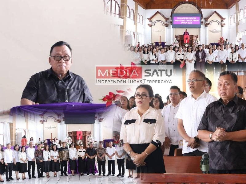 Bupati Minahasa Hadiri Ibadah Minggu Sengsara dan Pelantikan Panitia Hari Persatuan KP/WKI Sinode GMIM 2025