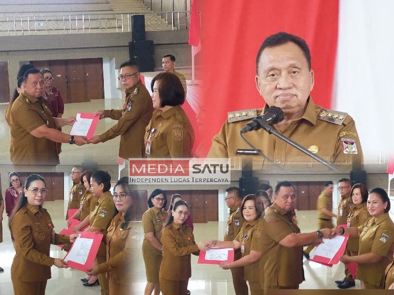 Bupati Minahasa Robby Dondokambey Serahkan SK Plt kepada Empat Pejabat