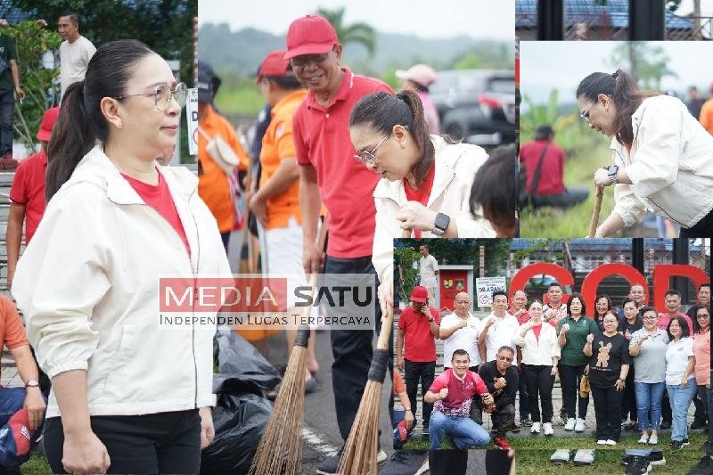 Wabup Minahasa Pimpin Apel Pagi dan Kerja Bakti di Jalan Boulevard Tondano