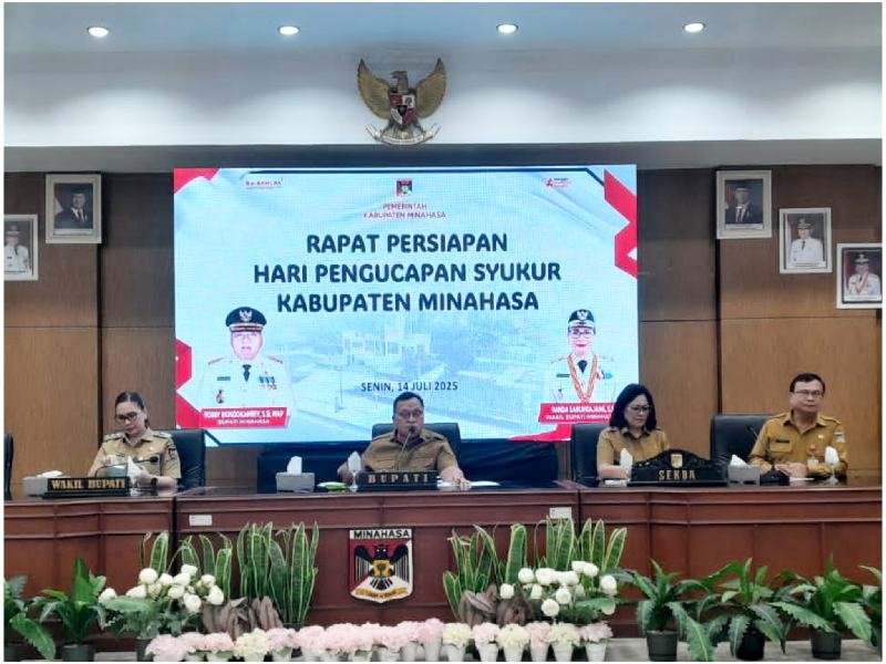 Bupati Minahasa Robby Dondokambey Pimpin Rakor Persiapan Pengucapan Syukur 2025, Dipusatkan di Tondano