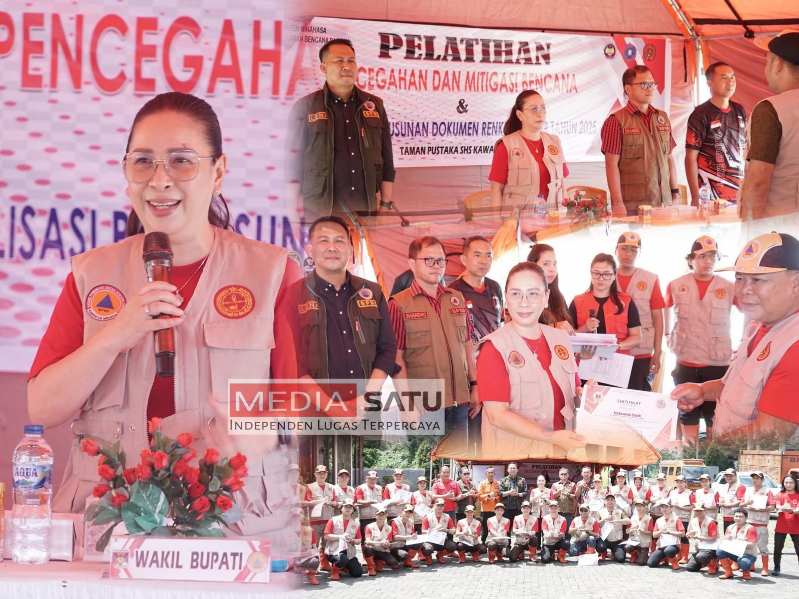 Wabup Minahasa Vanda Sarundajang Kukuhkan Relawan Bencana dan Penutupan Pelatihan Mitigasi